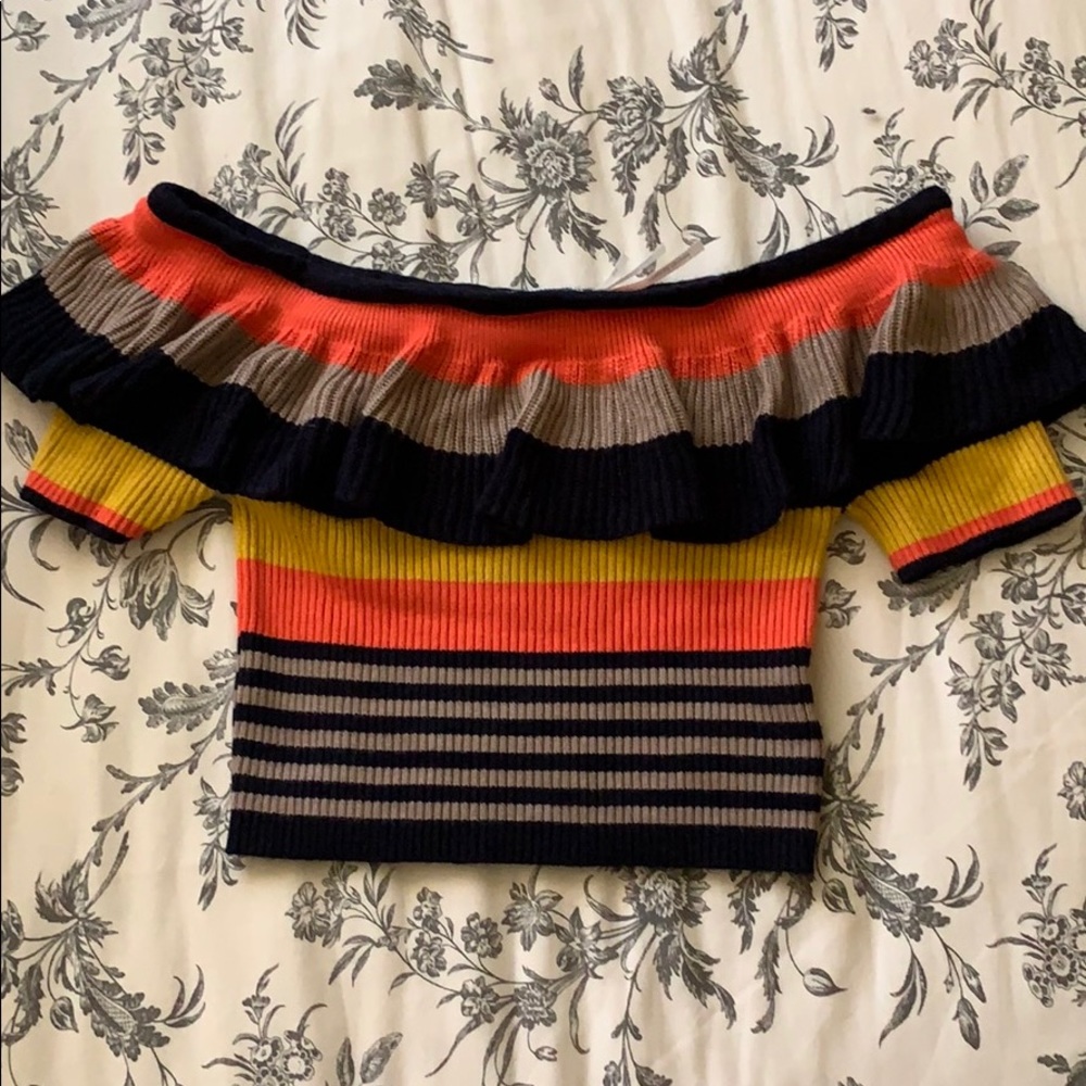 Urban outfitters off the shoulder cropped shirt